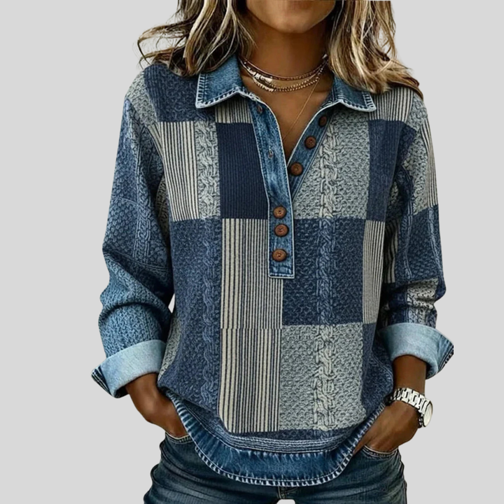 Sientje | Patchwork sweatshirt in colour-block