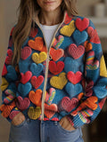 Madeline - Multicolor Hartjes Textuur Breipatroon