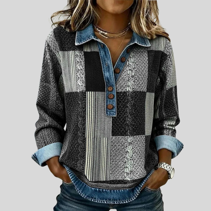 Sientje | Patchwork sweatshirt in colour-block