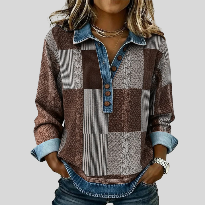 Sientje | Patchwork sweatshirt in colour-block