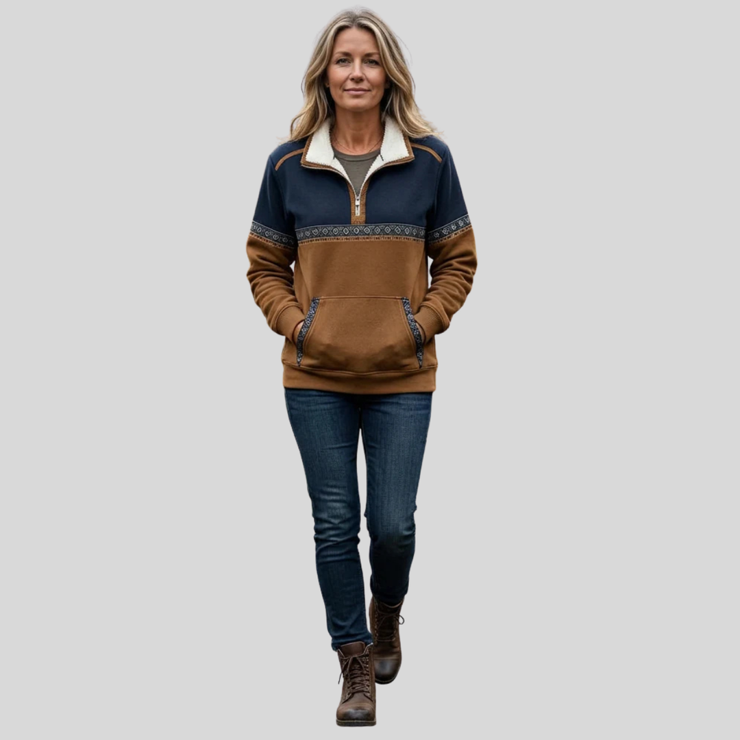 Ida | Knusse fleece pullover met halve rits