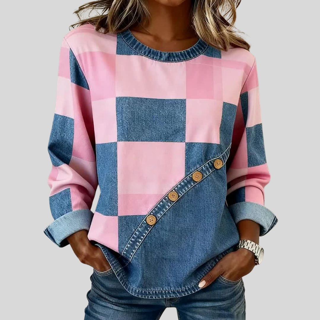 Tonnie | Patchwork sweatshirt in colour-block
