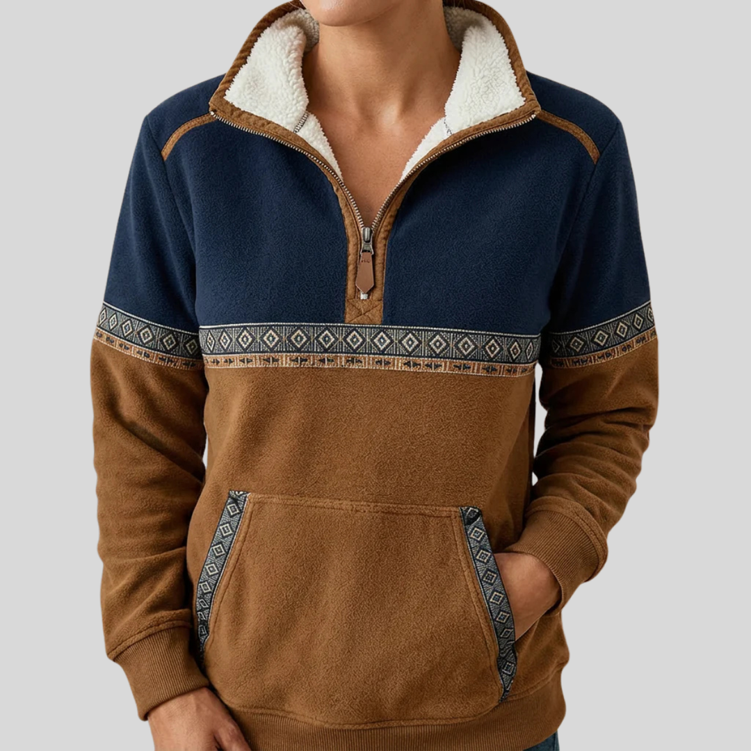 Ida | Knusse fleece pullover met halve rits