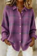 Saskia | Losse gesneden geruite cardigan