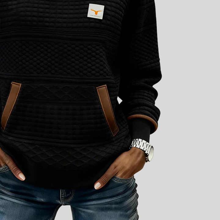 Mies | Gestructureerd colour-block sweatshirt met ronde hals