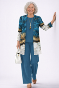 Tineke | Driedelige set in blauw en goud marmer