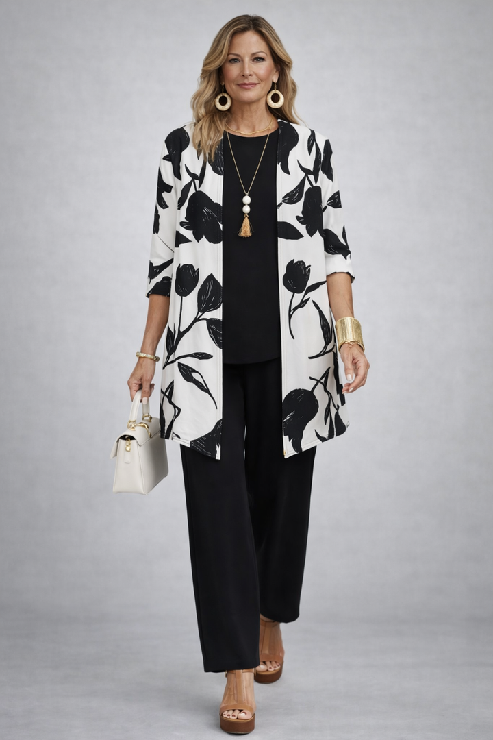 Thea | Driedelige set in zwart