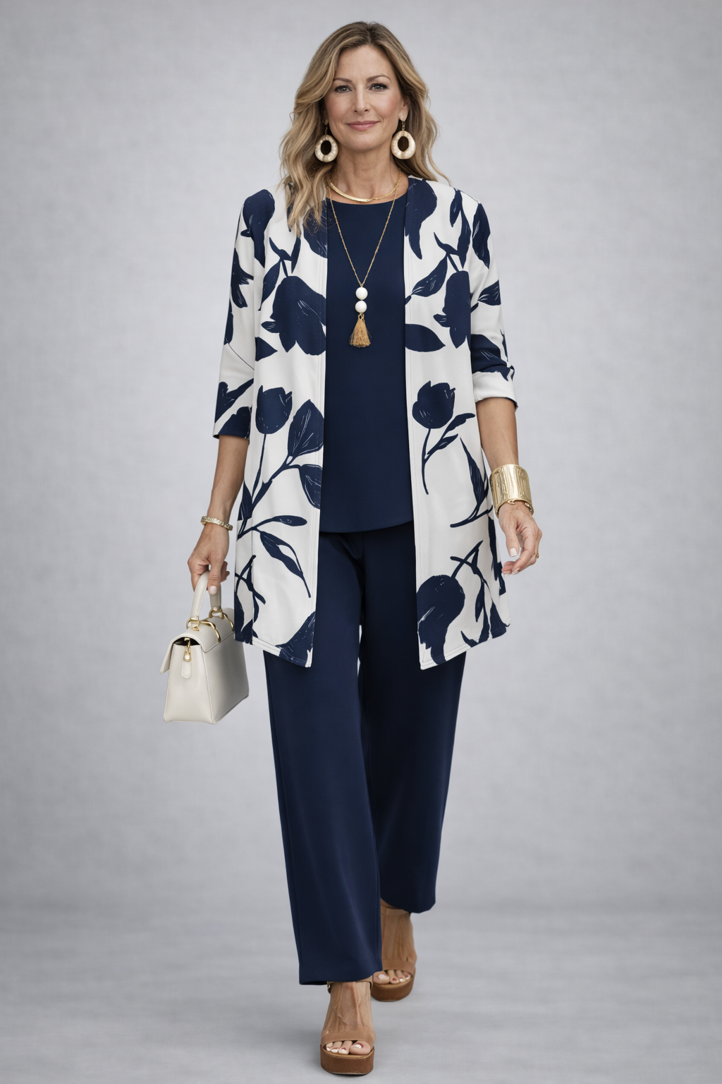Evelien | Driedelige set in blauw