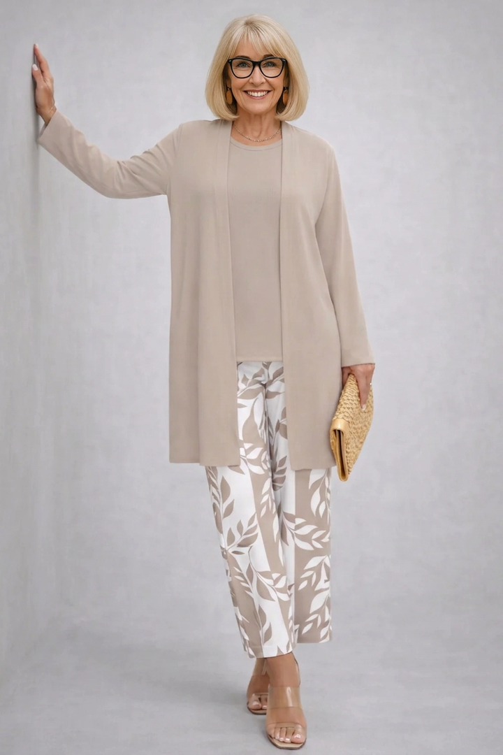 Ingrid | Driedelige set in beige