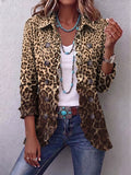 Jacqueline | Luipaard Print Geplooide Jas