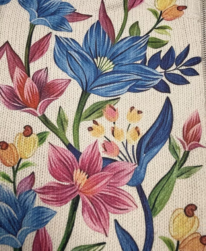 Elise - Botanische Tuin Bloemen Zip Cardigan