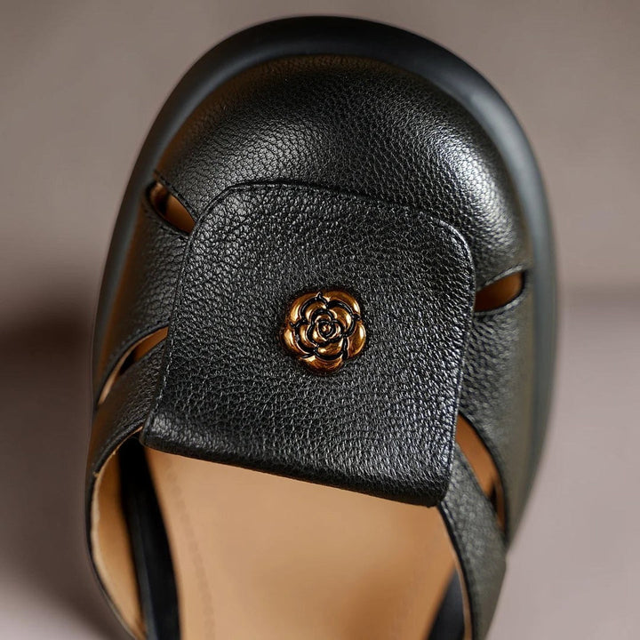 SANNE | PLATFORM SANDALEN MET BANDJE